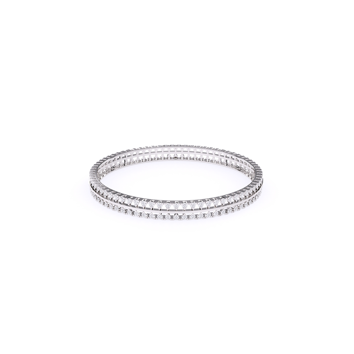 Round Single Line Lab grown Diamond Bangle